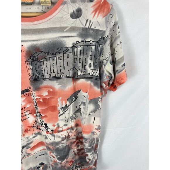 Bobby Chan Silk Paris Graphic Tshirt Size Small - Picture 3 of 7